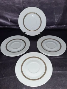 Lot of 6 Rosenthal-Porzellan Germany Gold/Taupe Band Saucers - Picture 1 of 3