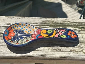 Löffelablage Talavera 10"x4" handbemalt Keramik bleifrei A37 - Bild 1 von 4