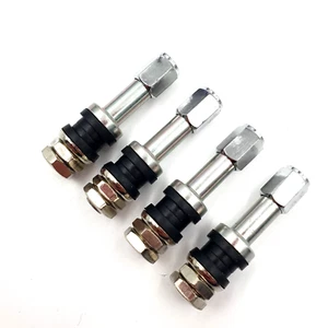Bolt-in LONG Straight Wheel Valve Stems x4 (SSR, Work, Enkei, Weds, Volk, Advan) - Picture 1 of 4