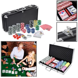 Set Poker Valigia Poker Laser Set 500 Chips con Valigia Alluminio Nero/Argento Nuovo - Foto 1 di 14