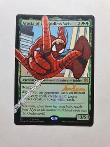 ARASTA OF THE ENDLESS WEB SPIDER-MAN MAGIC ALTERED ART HAND PAINT DEMIAN SOLIS - Picture 1 of 12