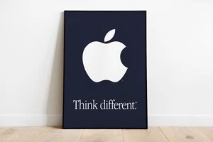 Apple Computers "Think different." Logo Poster DIN A4-A0 Retro NEU - Bild 1 von 5