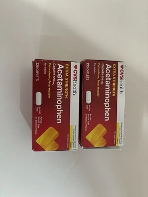 CVS Health ACETAMINOPHEN EXTRA STRENGTH 500mg PAIN/ FEVER 225 CAPLETS EX4/25  -F - Image 1 of 4