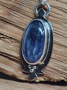 Iolite Sterling Silver Pendant, Silver Necklace, Viking Guidance Stone #1428 - Picture 1 of 8