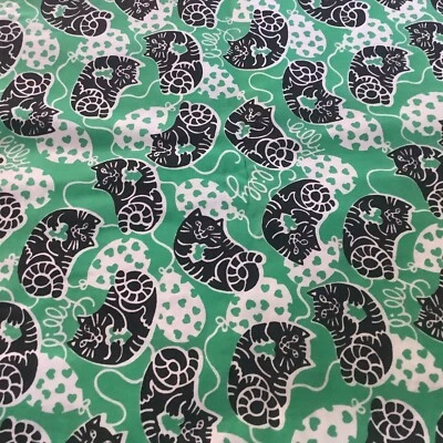 Key West Lilly Pulitzer Hand Print ~ Cat Balloo by M DePoo~ Vintage 5.5 Yds~NOS - Image 1 of 4