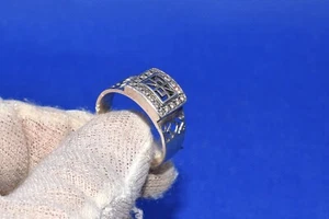 BIG SALE ! EXCLUSIVE VINTAGE Europe MENS RING STERLING SILVER 925 Jewelry unisex - Picture 1 of 20