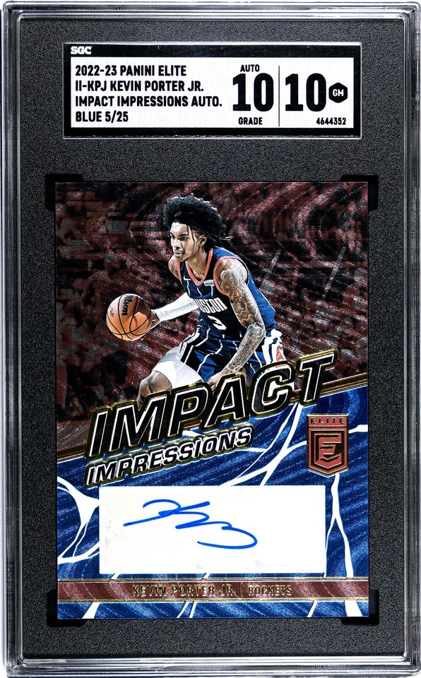 🏀 Kevin Porter Jr. 2022-23 Donruss Elite Auto Blue SN 05/25 SGC 10 Gem Mint - Image 1 of 2
