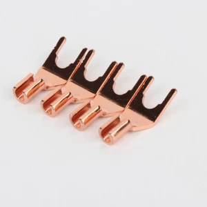 4pcs Pure Copper Lautsprecher Y Spades Rot Kupfer Stecker für Lautsprecher Kabel - Picture 1 of 7