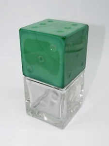 Porta profumo bottiglia vetro cristallo malachite Bohemia anni 30. Altezza 13 cm - Imagen 1 de 5