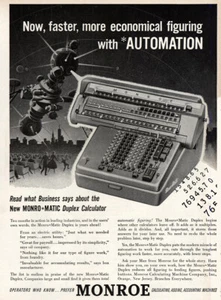 1955 Monroe Adding Machine: Figuring With Automation Vintage Print Ad - Picture 1 of 1