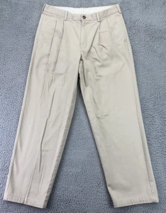 LL Bean faltenfreie Doppel L Chinohose klassische Passform Herren 34 x 30 khaki plissiert US fabelhaft - Bild 1 von 12