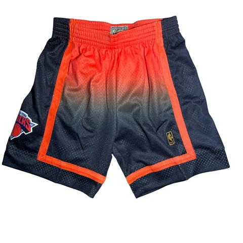 Mitchell & Ness New York Knicks Fadeaway Shorts 1996 Orange Black Mens LARGE Cover