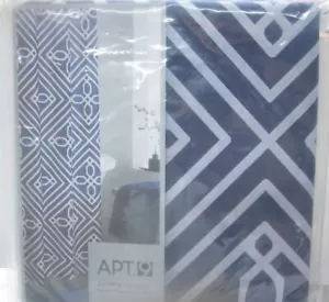 Apt 9 Shower Curtain 70x72 blue modern geometric Blueprint Geo - Picture 1 of 5