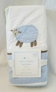 Pottery Barn Kids 100% Organic Cotton Fiber Sweet Lambie Crib Bed Skirt NIP - Picture 1 of 9