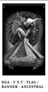 DGA BANNERS ANCESTRIAL 3" x 5" NEW HOMIES MEXICO AZTEC MAYAN DAVID GONZALES ART - Picture 1 of 1