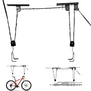 New 20KG Bicycle Bike Ceiling Hanger Lift Pulley Hoist Garage Rack Storage Stand - Picture 1 of 6