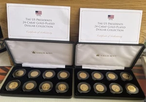 Jubilee Mint-U.S Presidents 24-Carat Gold-Plated Dollar Collection Part 1 And 2 - Picture 1 of 6