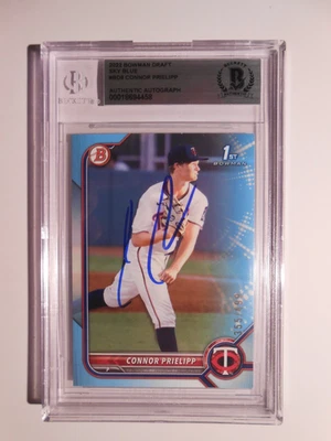 Connor Prielipp 2022 Bowman Sky Blue #355/499 #BD-8 Signed IP Auto Beckett BAS - Image 1 of 3