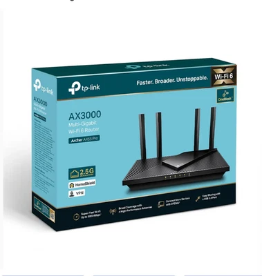 TP-Link AX3000 WiFi 6 Router Archer AX55 Black - Image 1 of 4