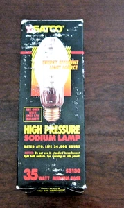 NEW SATCO 35w High Pressure Sodium Lamp 35W Light Bulb HPS ED17 BD17 LU35/MED - Picture 1 of 7