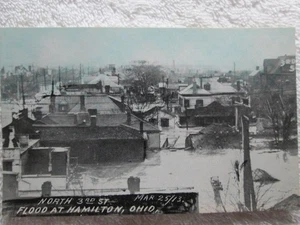 North 3rd Street, Hamilton, Ohio During Great Flood March 25, 1913 Postcard - Picture 1 of 2