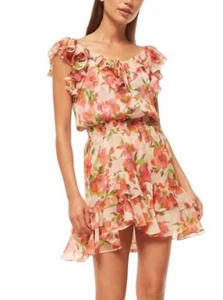 MISA Los Angeles Solmaz Chiffon Dress in Palmarei Blooms Size XS - Picture 1 of 15