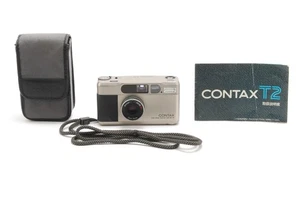 Contax T2 Titan Silver 35mm Point & Shoot 35mm Film Camera with Case From JAPAN - Picture 1 of 12