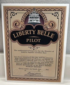 !Walt Disney World Liberty Belle Pilot License Last Day of Service Name is blank - Picture 1 of 2