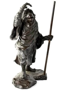 ANTIQUE EXCEPTIONAL QUALITY JAPANESE MEI-JI ERA LARGE BRONZE MONKEY KING STATUE. - Picture 1 of 3
