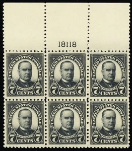 559, Mint VF NH 7¢ FULL WIDE TOP Plate Block of Six Stamps * Stuart Katz - Picture 1 of 1