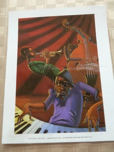 Justin Bua "Jazz Trio" LAMINADO Arte Afroamericano Urbano Música Negra - Imagen 1 de 2