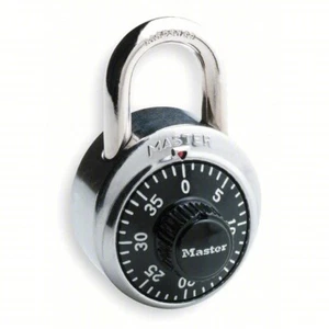 Master Lock Combination Padlock: Dial Combo Padlocks, 1500DWWG, Silver - Picture 1 of 7