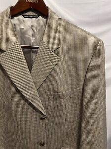 Jack Victor 50R Vitalewood Beige Texture Weave Bamboo & Wool 3Btn Blazer Jacket