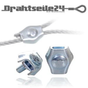 Simplex Drahtseilklemme 2mm 3mm 4mm für Drahtseil Seilverbinder Seilklemme Stahl - Bild 1 von 11