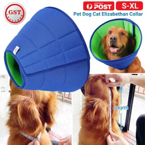 Pet Dog Cat Elizabethan Collar Cone Collar Mesh Recovery Collar Soft Adjustable - Picture 1 of 22