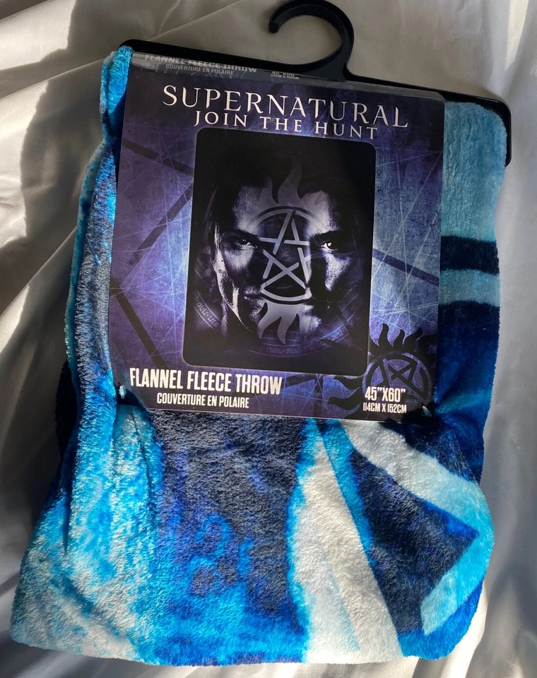 JUST FUNKY Supernatural Winchester Join The Hunt Fleece Throw Blanket
