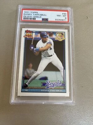 1991 TOPPS DESERT SHIELD #90 DANNY TARTABULL PSA 8 AUTHENTIC - Image 1 of 3
