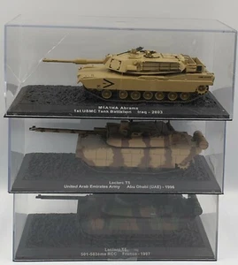 ARMY : LECLERC T5 FRANCE 1997 & USA 1996, M1A 1HA ABRAMS IRAQ 2003 TANK SET (TH) - Picture 1 of 6