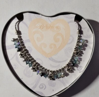 Collar Brighton CANNES PLATINO Plata Azul Mega Pergaminos Perlas Cuentas, Nuevo sin Etiquetas Foto 1 de 4