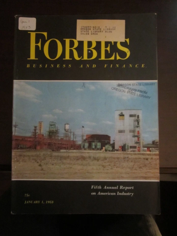 Forbes Business Magazine January 1953 Fifth Annual Report American Industry 67 - Image 1 of 1