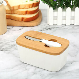 Porcelain Butter Dish with Knife French Butter Dish Insulated Storage 
