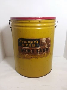 ARMOUR'S STAR PURE LARD TIN/pail bucket 53 lbs net - Picture 1 of 11