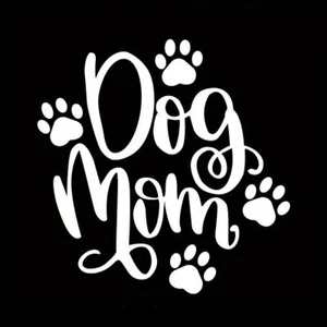 Dog Mom Black and White Car Decal Sticker Handmade New Large Size - Picture 1 of 1