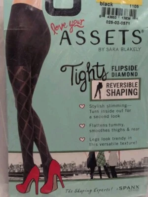 Medias modeladoras negras Spanx Love Your Assets para mujer diamante texturizado talla 1 Foto 1 de 2