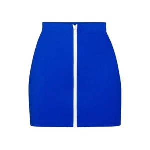 Skims XS Sporty Zipper Swim Mini Skirt cobalt blue NWT - Picture 1 of 4