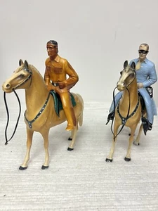 Vintage 1950's The Lone Ranger, Silver, Tonto & Scout Toy Figures Hartland - Picture 1 of 17