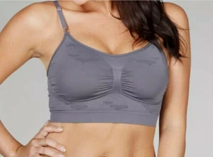 2 for 1 Seamless Sports Style Bra Crop Top Vest Comfort Plum Colour Size L - Picture 1 of 12