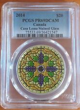 POP 3 2014 Silver PCGS $20 Stained Glass Casa Loma .999 Silver OZ not NGC
