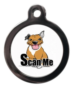 Etiqueta de identificación de mascotas SCAN ME DIBUJOS ANIMADOS STAFORDSHIRE BULL TERRIER etiqueta 2 tallas - Imagen 1 de 2
