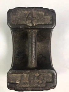 VINTAGE 4 LB POUND CAST IRON SHOP WEIGHT ENGLISH Stamped with a Crown and ER - Picture 1 of 9